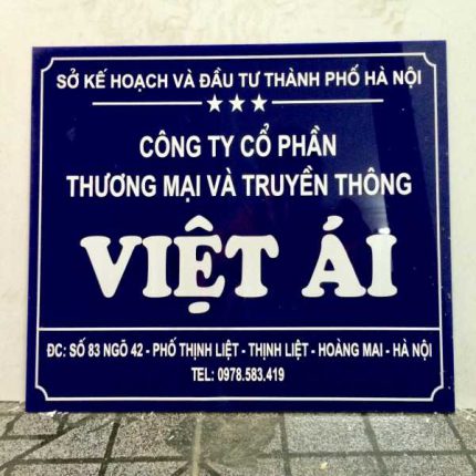 Làm biển công ty cổ phần Việt Ái